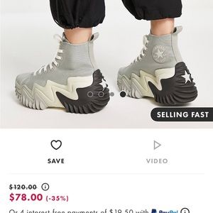 Converse run star hi platform canvas sneakers IN SAGE